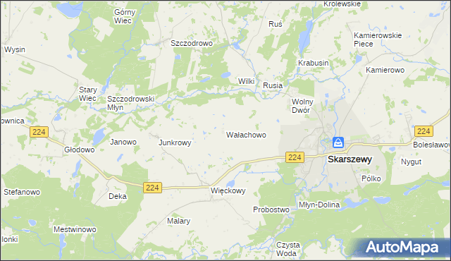 mapa Wałachowo, Wałachowo na mapie Targeo