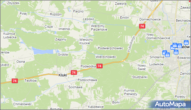 mapa Wierzchowiec, Wierzchowiec na mapie Targeo