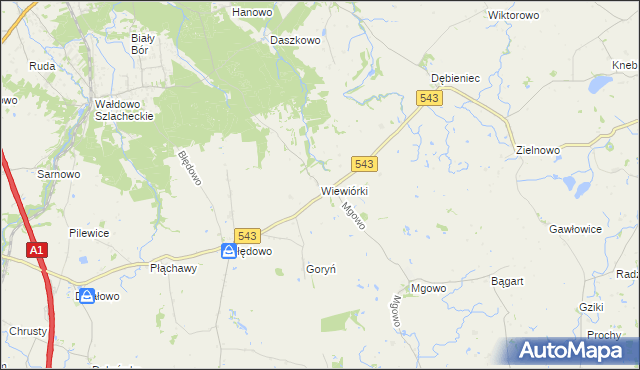 mapa Wiewiórki gmina Płużnica, Wiewiórki gmina Płużnica na mapie Targeo