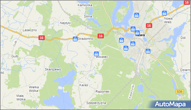 mapa Wikielec gmina Iława, Wikielec gmina Iława na mapie Targeo