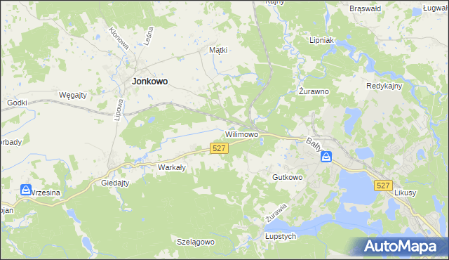 mapa Wilimowo, Wilimowo na mapie Targeo