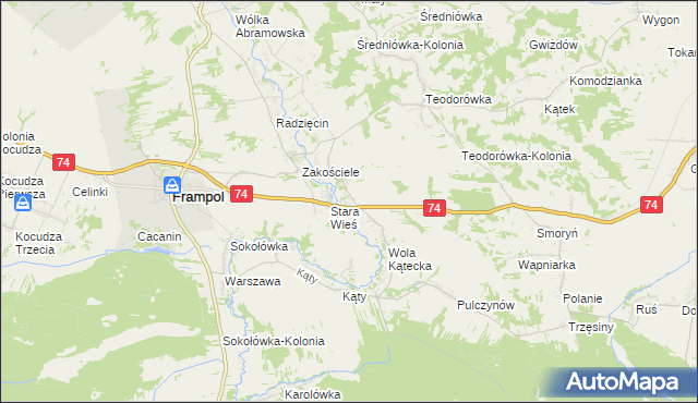 mapa Wola Radzięcka, Wola Radzięcka na mapie Targeo