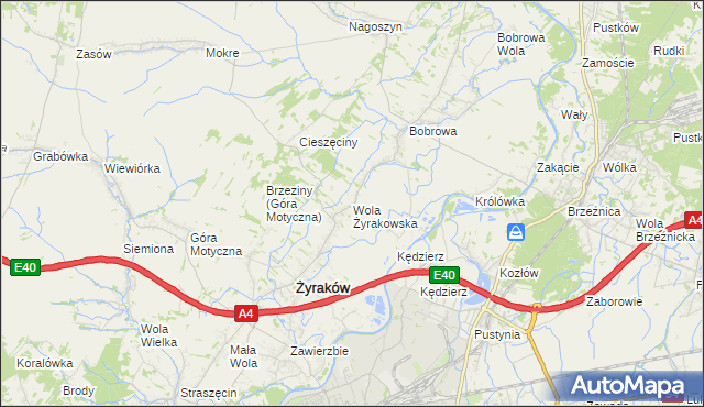 mapa Wola Żyrakowska, Wola Żyrakowska na mapie Targeo