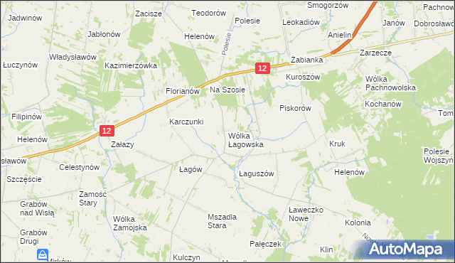 mapa Wólka Łagowska, Wólka Łagowska na mapie Targeo