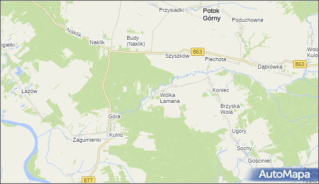 mapa Wólka Łamana, Wólka Łamana na mapie Targeo