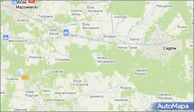 mapa Wólka Wiciejowska, Wólka Wiciejowska na mapie Targeo