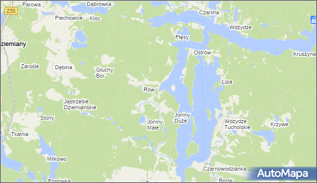 mapa Wygoda gmina Karsin, Wygoda gmina Karsin na mapie Targeo