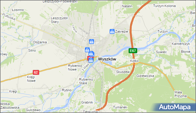 mapa Wyszków, Wyszków na mapie Targeo