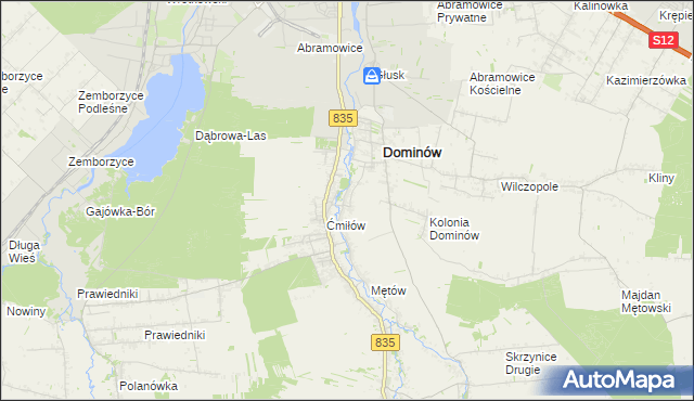 mapa Żabia Wola gmina Głusk, Żabia Wola gmina Głusk na mapie Targeo