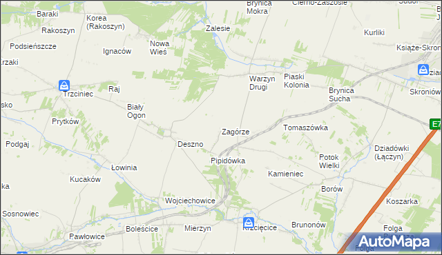 mapa Zagórze gmina Nagłowice, Zagórze gmina Nagłowice na mapie Targeo