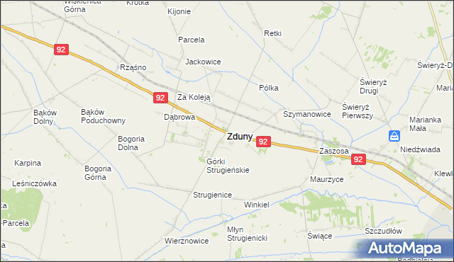 mapa Zduny powiat łowicki, Zduny powiat łowicki na mapie Targeo