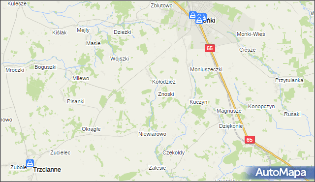 mapa Znoski, Znoski na mapie Targeo