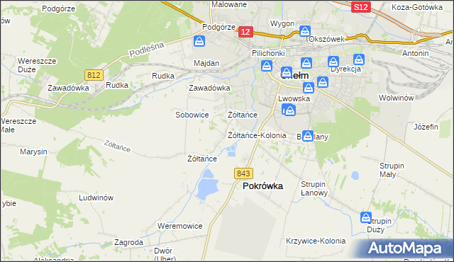 mapa Żółtańce-Kolonia, Żółtańce-Kolonia na mapie Targeo