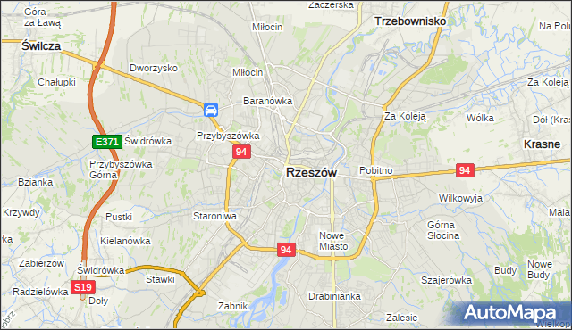 mapa Rzeszów, Rzeszów na mapie Targeo