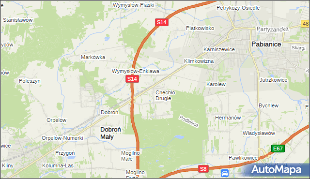 mapa Chechło Drugie, Chechło Drugie na mapie Targeo