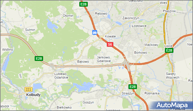 mapa Jankowo Gdańskie, Jankowo Gdańskie na mapie Targeo