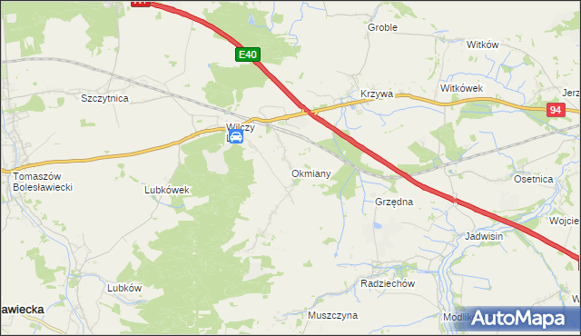 mapa Okmiany, Okmiany na mapie Targeo