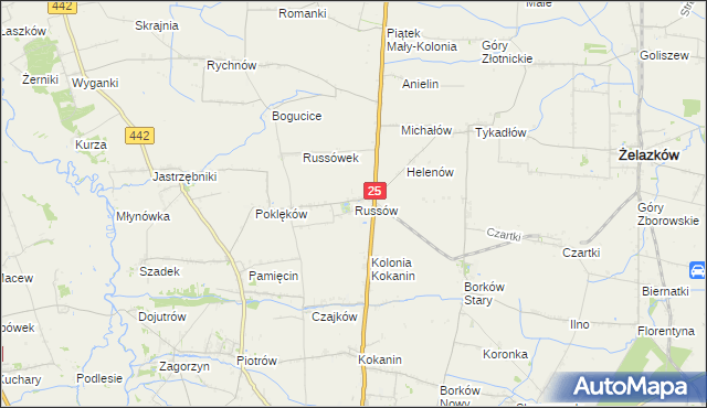 mapa Russów, Russów na mapie Targeo