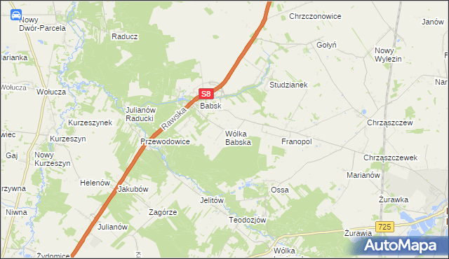 mapa Wólka Babska, Wólka Babska na mapie Targeo