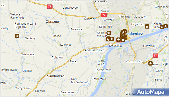 mapa Andruszkowice, Andruszkowice na mapie Targeo