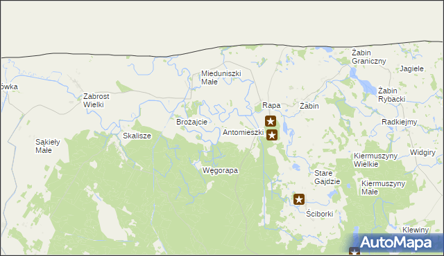 mapa Antomieszki, Antomieszki na mapie Targeo