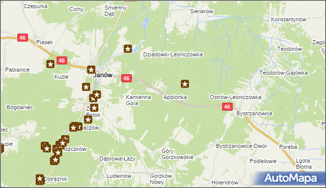 mapa Apolonka gmina Janów, Apolonka gmina Janów na mapie Targeo