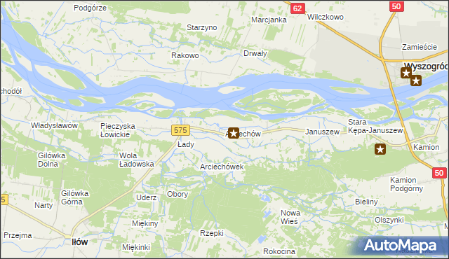 mapa Arciechów gmina Iłów, Arciechów gmina Iłów na mapie Targeo