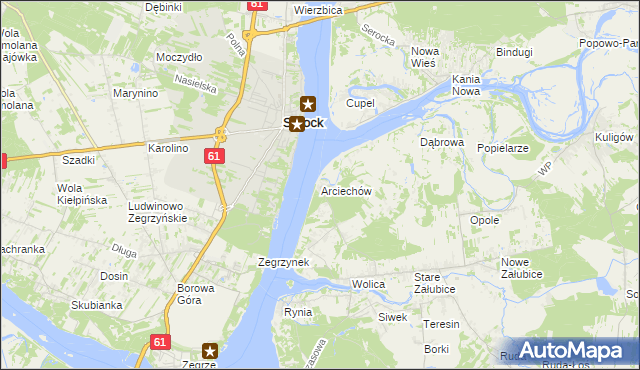 mapa Arciechów gmina Radzymin, Arciechów gmina Radzymin na mapie Targeo