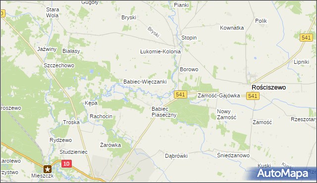 mapa Babiec Rżały, Babiec Rżały na mapie Targeo