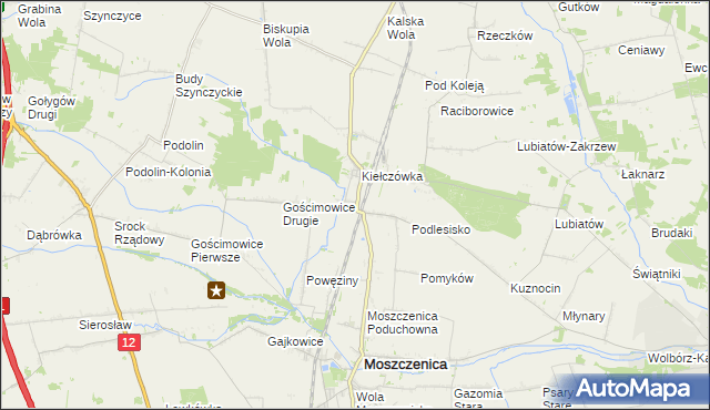 mapa Baby gmina Moszczenica, Baby gmina Moszczenica na mapie Targeo