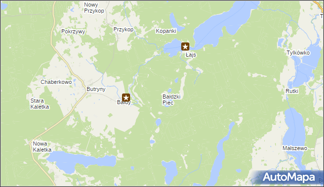 mapa Bałdzki Piec, Bałdzki Piec na mapie Targeo