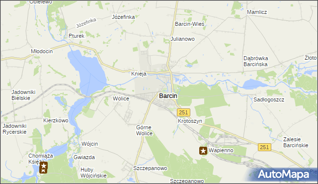 mapa Barcin, Barcin na mapie Targeo