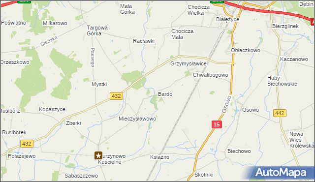 mapa Bardo gmina Września, Bardo gmina Września na mapie Targeo