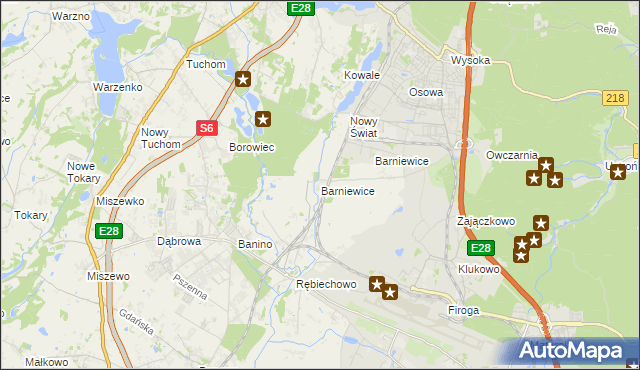 mapa Barniewice, Barniewice na mapie Targeo