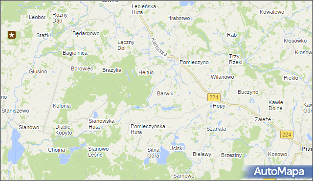 mapa Barwik, Barwik na mapie Targeo