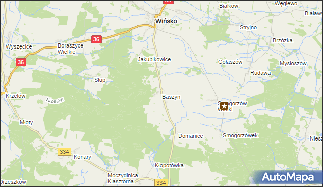 mapa Baszyn, Baszyn na mapie Targeo