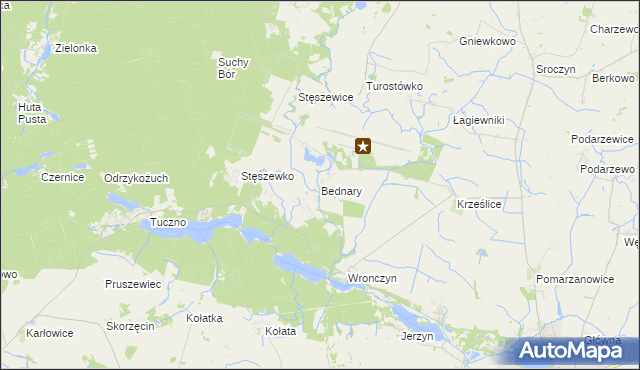 mapa Bednary gmina Pobiedziska, Bednary gmina Pobiedziska na mapie Targeo