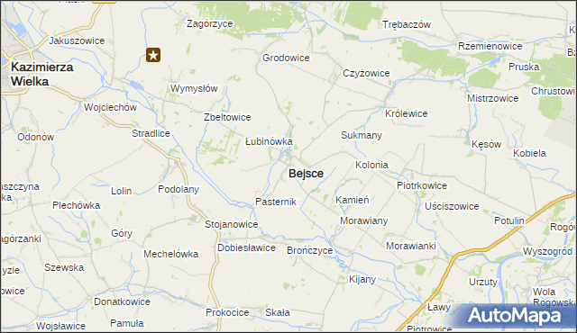 mapa Bejsce, Bejsce na mapie Targeo