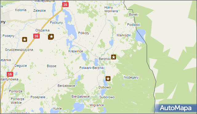 mapa Berżniki, Berżniki na mapie Targeo