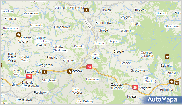 mapa Biała Niżna, Biała Niżna na mapie Targeo