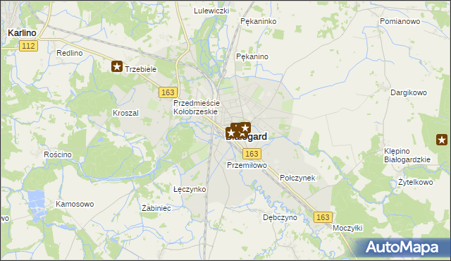 mapa Białogard, Białogard na mapie Targeo