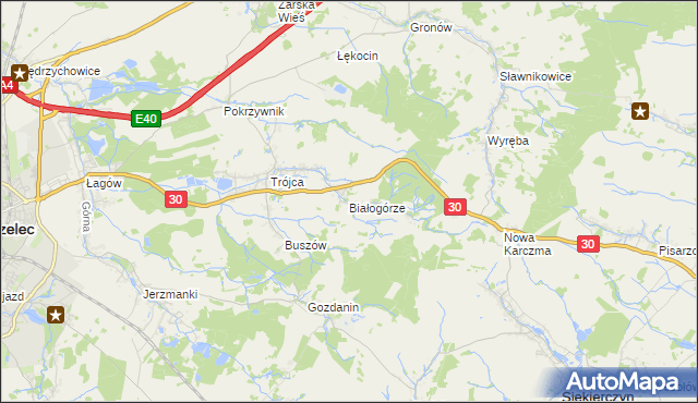 mapa Białogórze, Białogórze na mapie Targeo