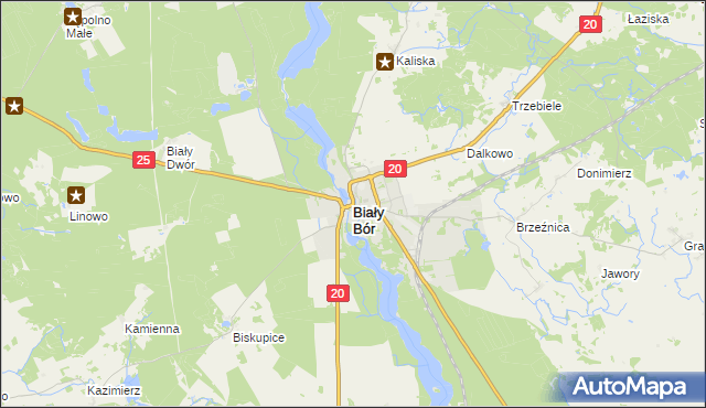 mapa Biały Bór powiat szczecinecki, Biały Bór powiat szczecinecki na mapie Targeo