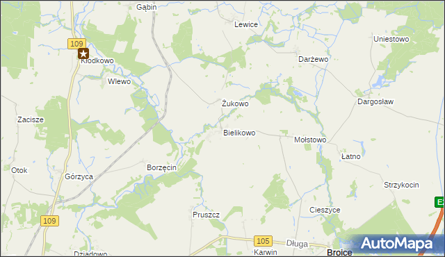 mapa Bielikowo, Bielikowo na mapie Targeo