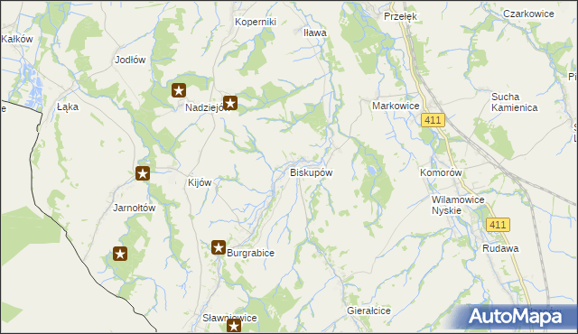 mapa Biskupów, Biskupów na mapie Targeo