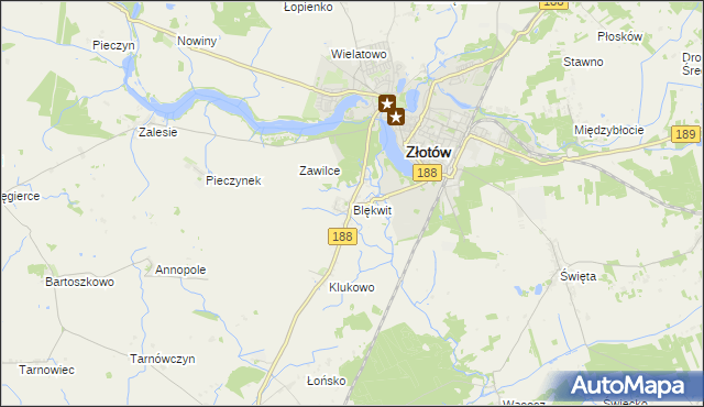 mapa Blękwit, Blękwit na mapie Targeo