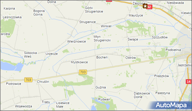 mapa Bocheń, Bocheń na mapie Targeo