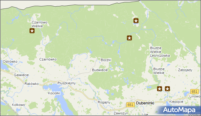 mapa Boczki gmina Dubeninki, Boczki gmina Dubeninki na mapie Targeo