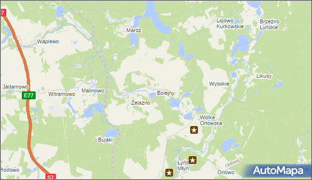 mapa Bolejny, Bolejny na mapie Targeo