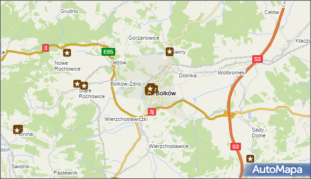 mapa Bolków powiat jaworski, Bolków powiat jaworski na mapie Targeo